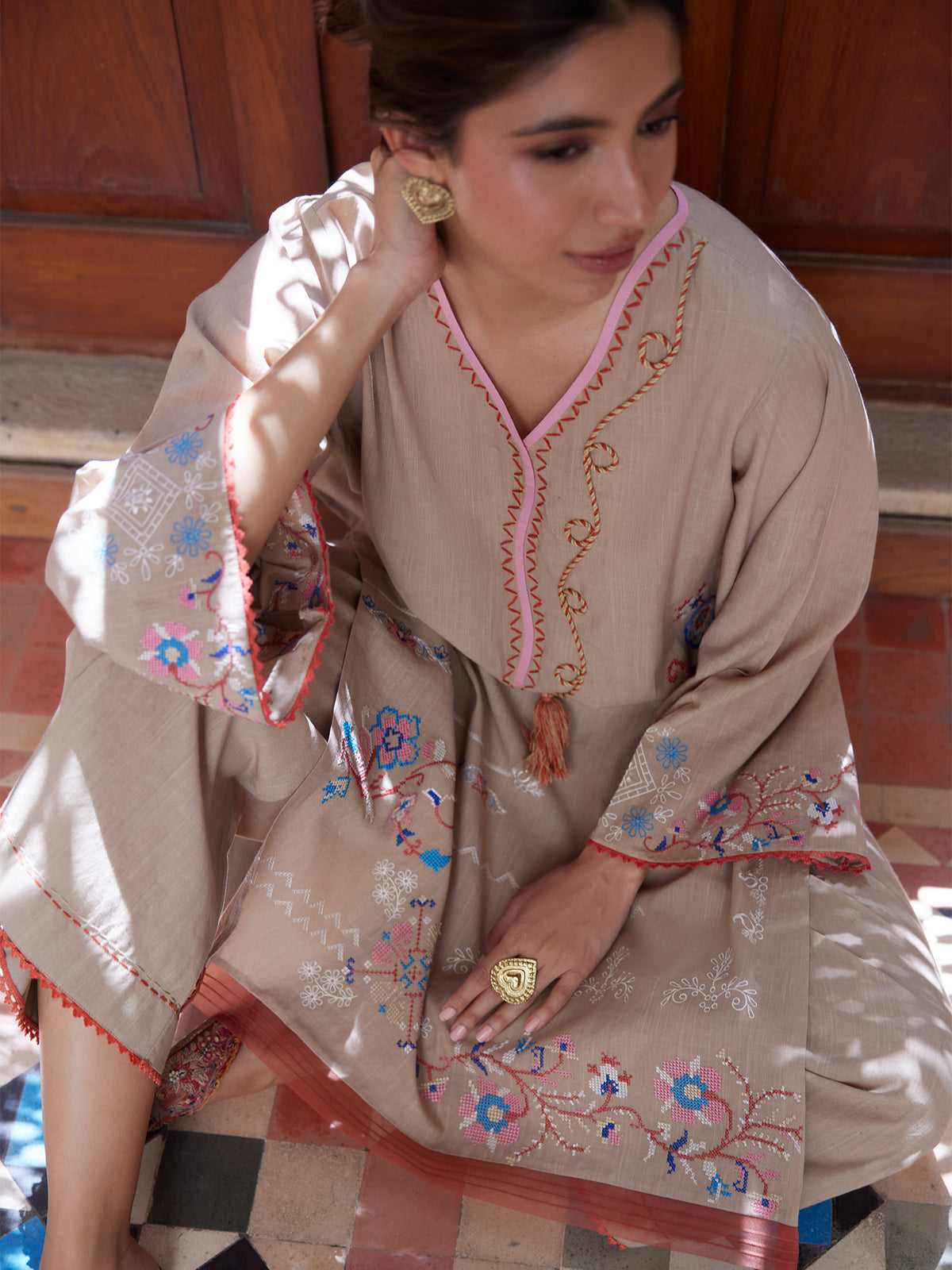 2-Piece Embroidered Set