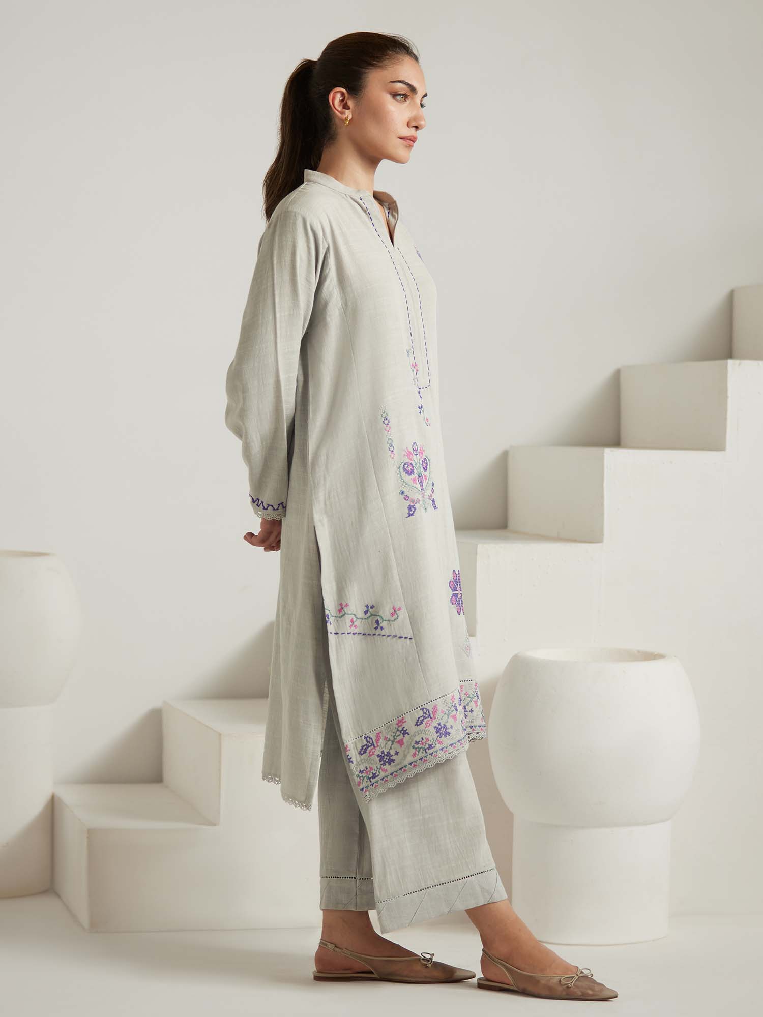 2-Piece Embroidered Set