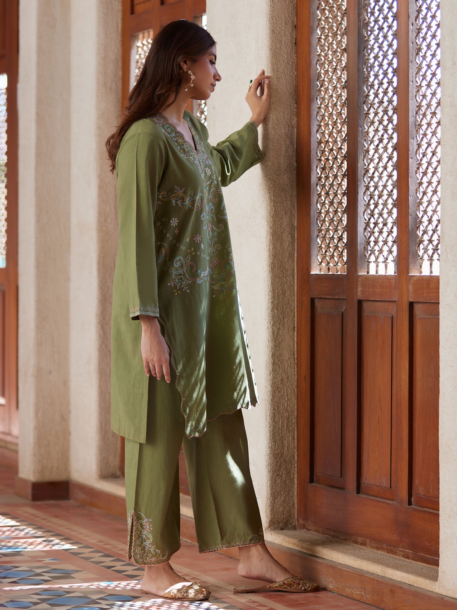 2-Piece Embroidered Set