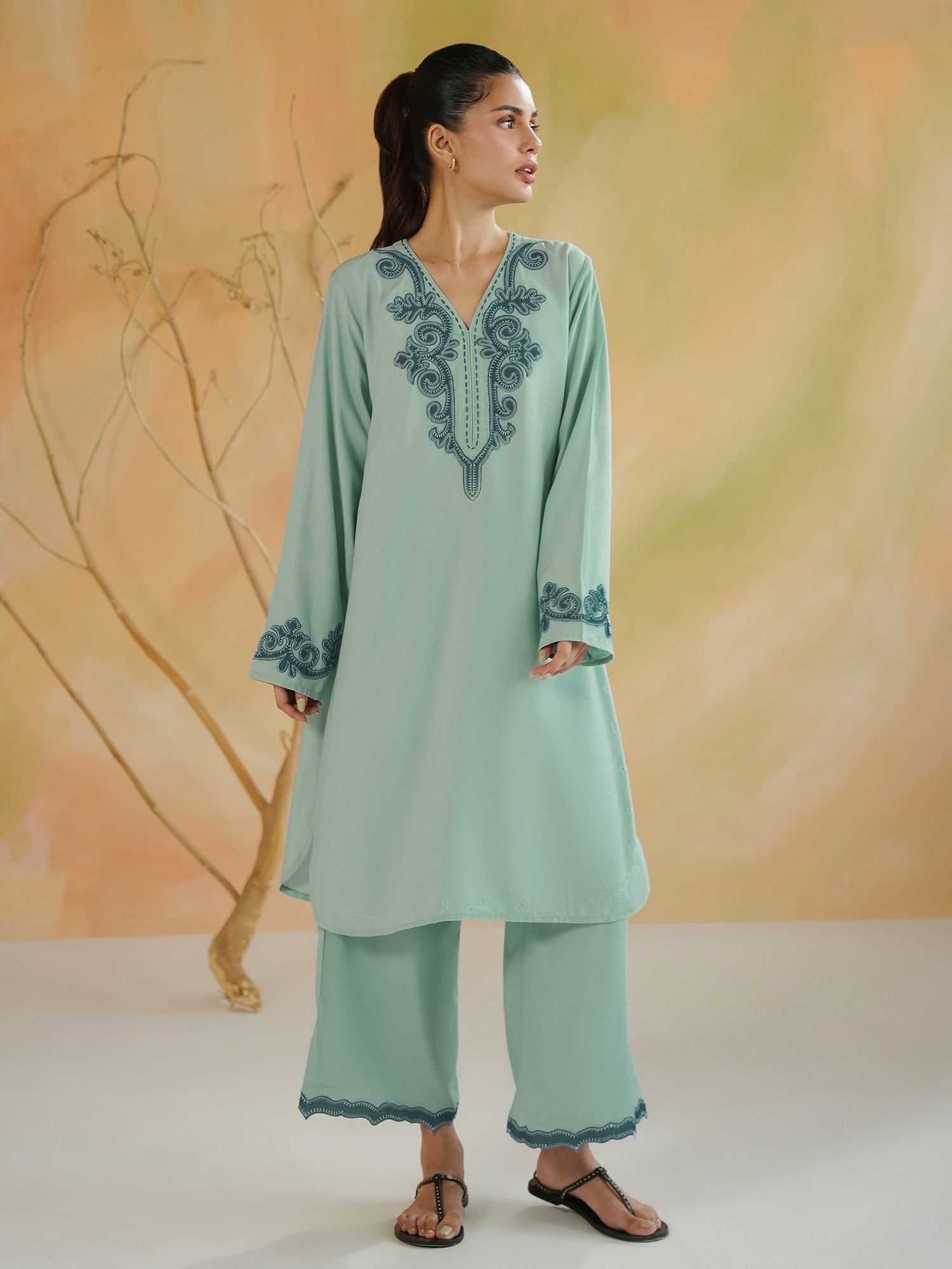2-Piece Embroidered Set