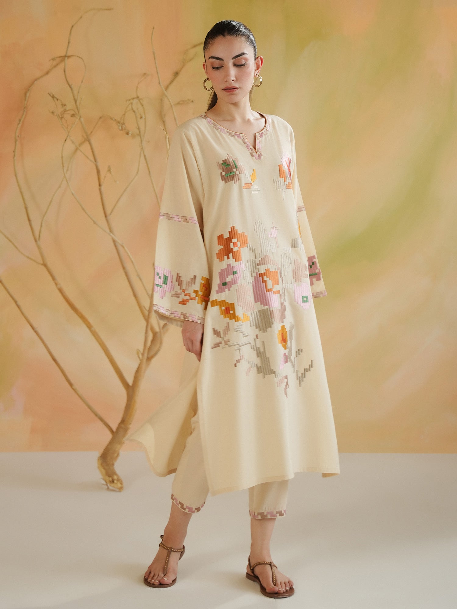 2-Piece Embroidered Set