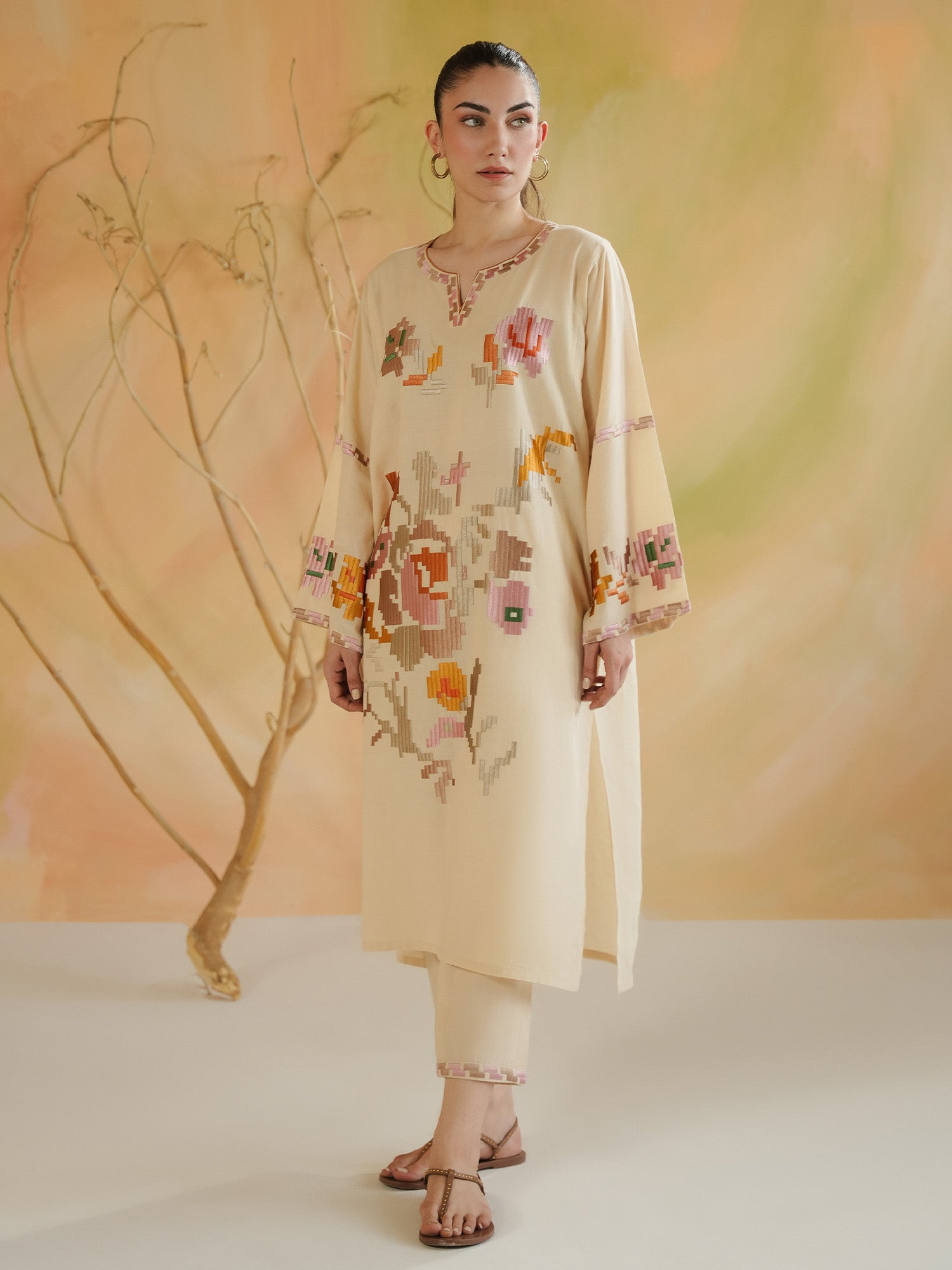 2-Piece Embroidered Set