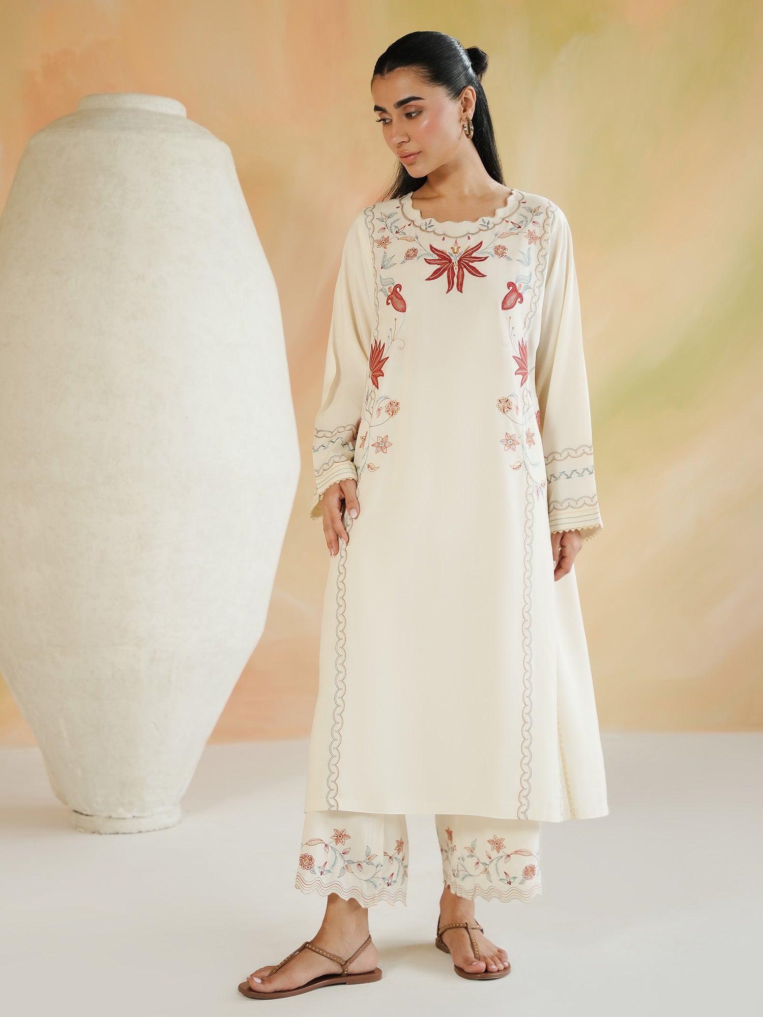 2-Piece Embroidered Set